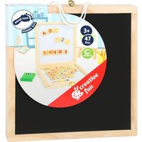 Small foot 11085 - Tafelbox mit Magnet-Buchstaben und Zahlen, Holz, 24x24x3,5cm von Legler