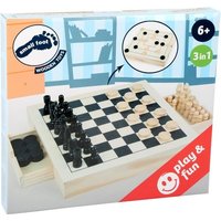 Small foot 11208 - Spiele-Set (Schach/Dame/Mühle), Holzbox, 28x28cm von Legler