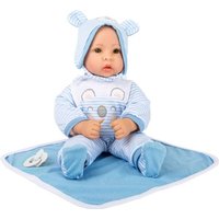 Small foot 11238 - Puppe Lukas mit weiß/blauem Zubehör, Weichkörper-Puppe, 40cm von Legler