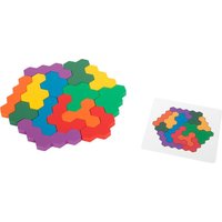 Small foot 11729 - Lernspiel Hexagon, Holzpuzzle, 19-teilig von Legler