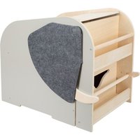 Small foot 12423 - Spielzeugbox mit Sitz und Rollen Elefant Wildlife, Holz/Filz, Maße: 63x51x41cm von Legler
