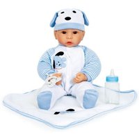 Small foot 2736 - Puppe Benno mit weiß/blauem Zubehör, Weichkörper-Puppe, 40cm von Legler