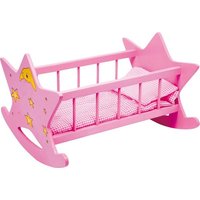 Small foot 2865 - Puppenwiege Stern, Holz, rosa/pink, Spielhöhe: 29cm von Legler