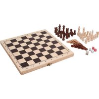 Small foot 3453 - Spieleklassiker 3in1 im Holzkoffer (Schach/Dame/Backgammon) von Legler