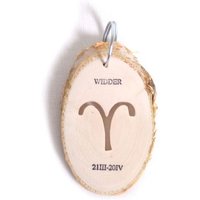 Small foot 3667 - Sternzeichen Widder, 1 Stück Anhänger, Holzscheibe, 7x5cm von Legler