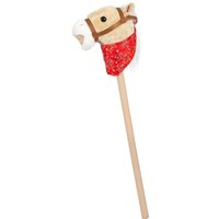 Small foot 4151 - Klassisches Steckenpferd Rocky, Geräusch-Funktion, Holz/Plüsch, hellbraun, Länge: 80cm von Legler