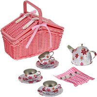 Small foot 9980 - Picknickkorb Bunte Blumen mit Geschirr, 19-teilig von Legler