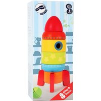 Small foot 10588 - Bunte Stapelrakete, Holz, Raketen-Stapelspiel, 6-teilig von Small foot