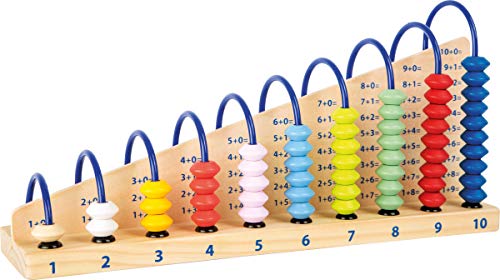 Small Foot Rechenschleife Educate, aus farbenfrohen Holzperlen, Lernspielzeug zum Rechnen Lernen, ab 4 Jahren, 11324 ca. 30 x 8 x 14 cm von Small Foot