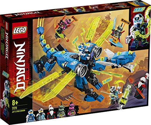 Lego 71711 NINJAGO Jays Cyber-Drache Mech, Bauset mit den Minifiguren Jay, NYA und Unagami von LEGO NINJAGO
