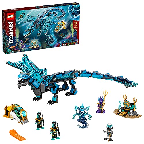 LEGO 71754 NINJAGO Wasserdrache Set, Drachen-Spielzeug für Kinder ab 9 Jahren, Set mit Mini-U-Boot und 5 Ninja Mini-Figuren, Geschenk für Mädchen, Jungen und Kinder ab 9 Jahren von LEGO