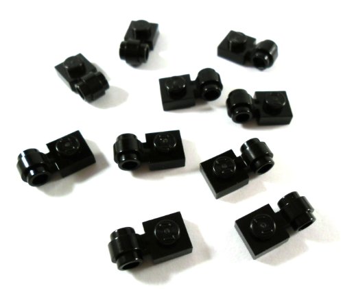 LEGO 10 Platten 1 x 1 Noppen mit rundem Clip in schwarz von LEGO