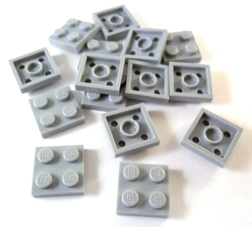 15 Stück LEGO "Platte 2x2 Noppen" in Neu-Hellgrau. von LEGO
