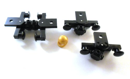 2 Paar LEGO "Eisenbahn Kupplung / Puffer mit Magnet" in Schwarz. Incl. goldenem Helm. von LEGO