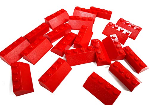 LEGO 20 Ziegelsteine, geneigt, 45, 2 x 4, Rot von LEGO
