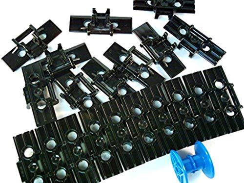 20 Stück LEGO TECHNIC "Kettenglieder" in schwarz. Dazu eine Kabelrolle in blau. von LEGO