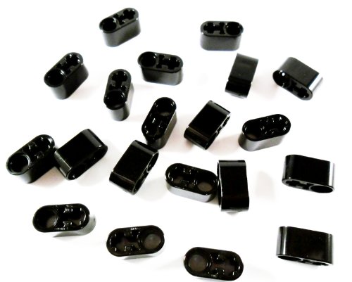 20 Stück LEGO TECHNIC "Liftarm 1x2 mit Pin und Achs-Aufnahme" in Schwarz. von LEGO