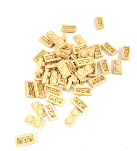 Lego City Classic Basic Kreativbausteine - 1x2 Platten in Hellbeige - 50 Stück | Flexibel Kombinierbare Mini-Platten für Fantasievolle Bauwelten von LEGO