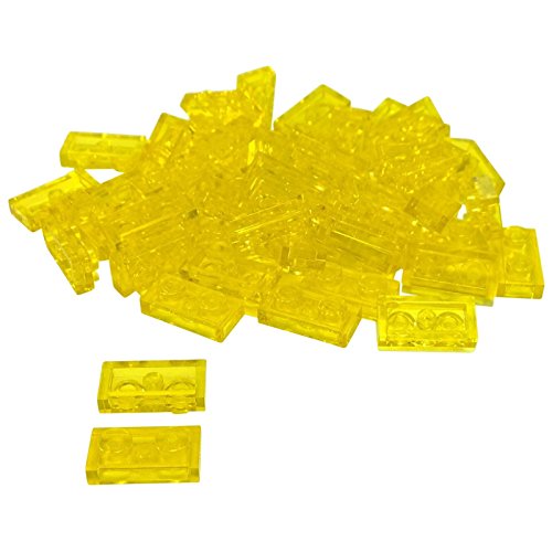 50 Stück LEGO "Platte 1x2 Noppen" in Trans-Gelb von LEGO