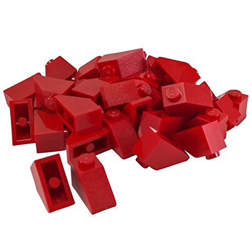 50 Stück LEGO "Schräg - Dachstein 45° 2x1 Noppen" in Rot von LEGO