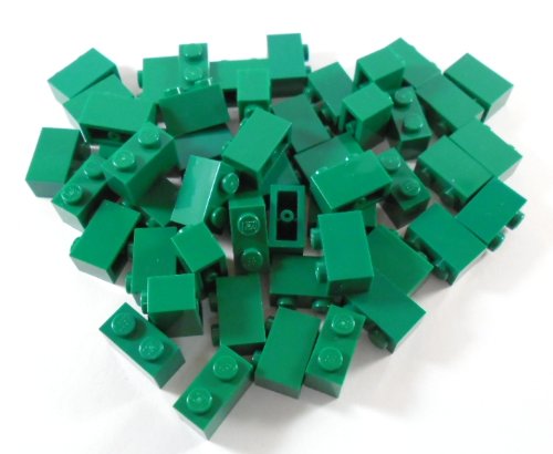 50 Stück LEGO "Stein 1x2 Noppen" in Grün. von LEGO