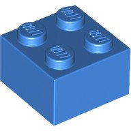 50 Stück LEGO "Stein 2x2" in Blau. von LEGO
