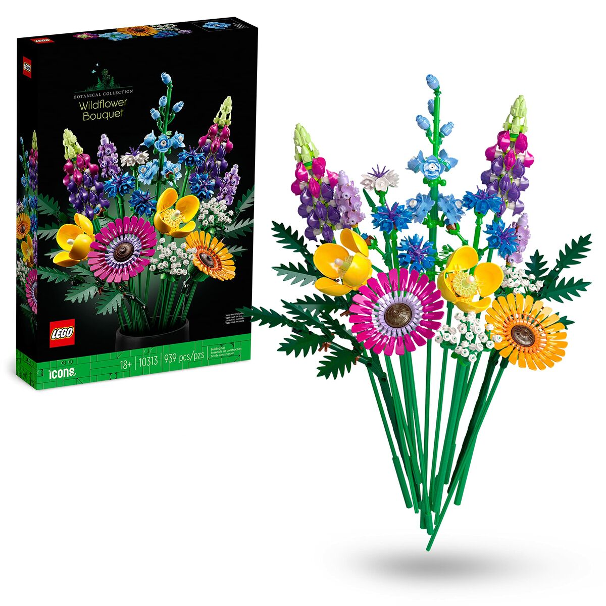 Bausatz Lego Icons 10313 Wildblumenstrauß 939 Teile von Lego