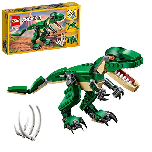 LEGO Creator Dinosaurier, 3in1 Spielzeug-Modell zum Bauen von T-Rex, Triceratops und Pterodactylus-Figuren, Bausteine-Set für Kinder ab 7 Jahren, Geschenk für Jungen und Mädchen 31058 von LEGO