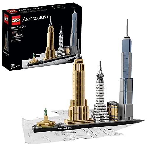 LEGO Architecture New York City Set, Skyline-Modellbausatz mit World Trade Center und Freiheitsstatue, Basteln für Erwachsene, Home und Büro-Deko, Muttertagsgeschenk 21028 von LEGO