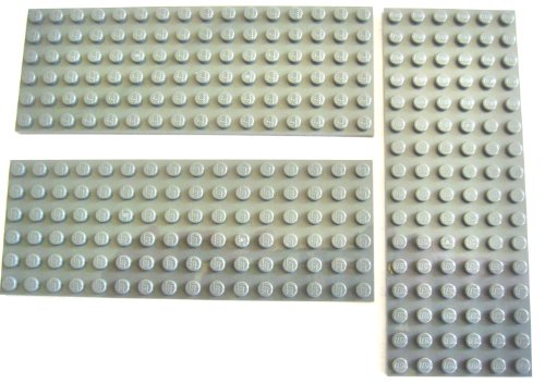 LEGO Bricks 3027 City Platten (6 x 16 Zapfen, 3 Stück), Dunkelgrau von LEGO