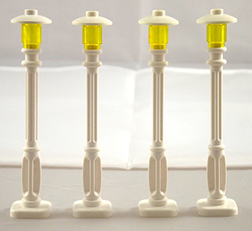 LEGO CITY - 4 Laternen weiß mit gelber Lampe von LEGO