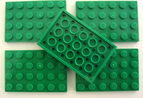 LEGO CITY - 5 BAUPLATTEN PLATTEN MIT 4x6 NOPPEN im seltenen grün - 3032 von LEGO