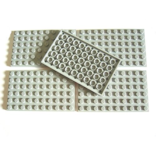 LEGO Bricks 3033 City Platten (6 x 10 Zapfen, 5 Stück), Hellgrau von LEGO