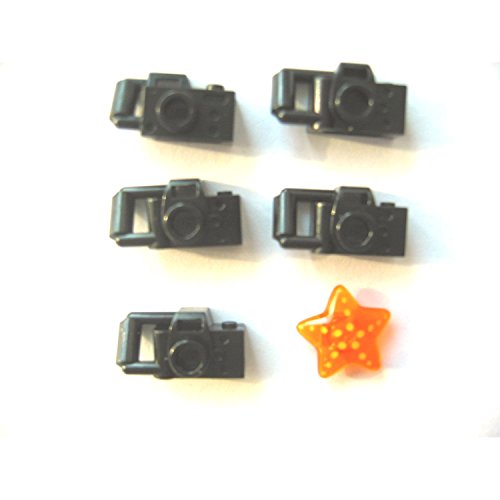 LEGO CITY - 5x KAMERA - FOTOAPPERAT + 1 orange Muschel für Minifiguren von LEGO