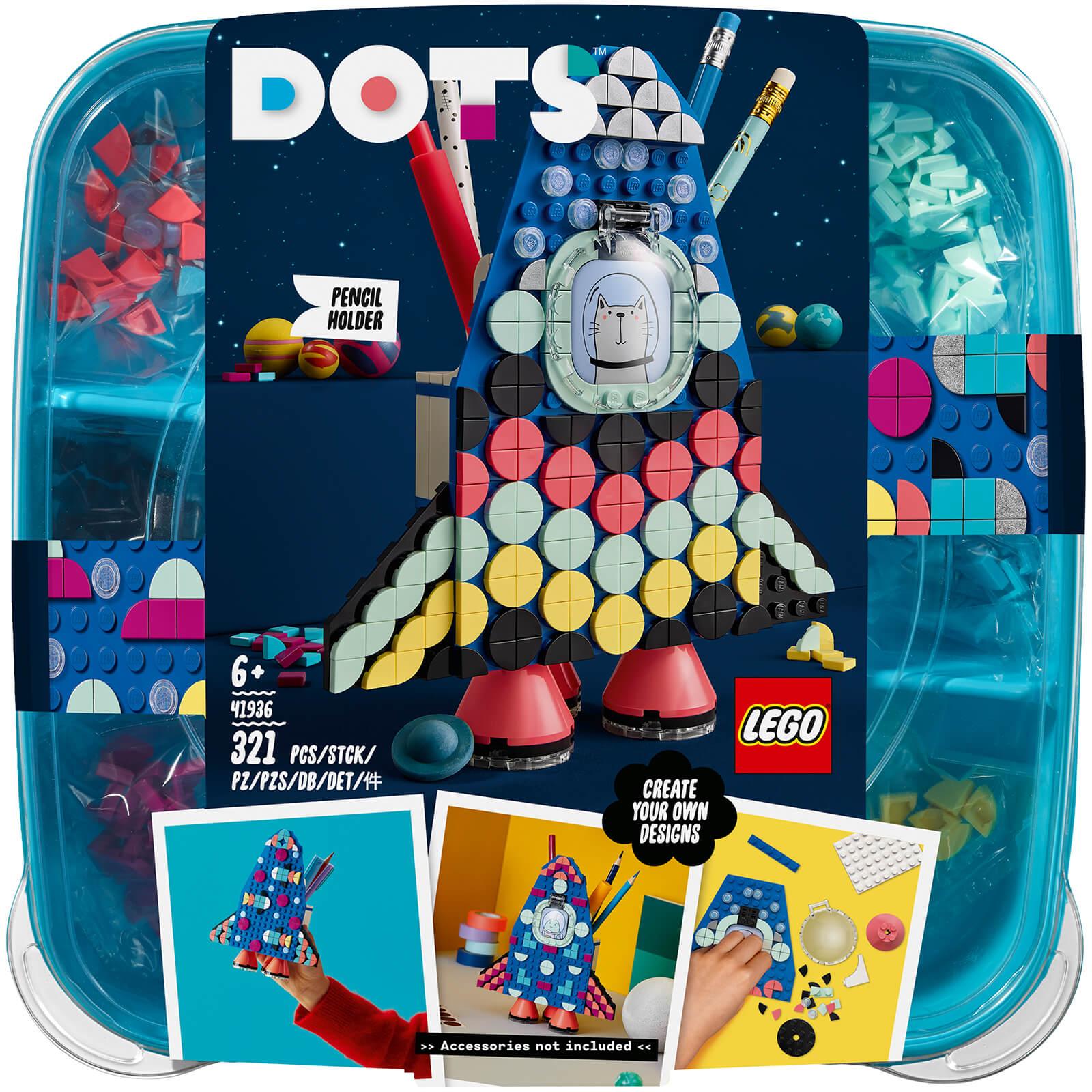 LEGO DOTS Pencil Holder Room Décor Kids Craft Set (41936) von Lego