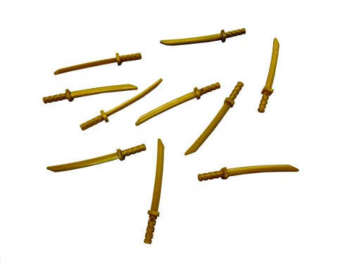 LEGO NINJAGO - 10 Katana gold (Schwerter, Säbel) für Ninja und Samurai Minifiguren von LEGO