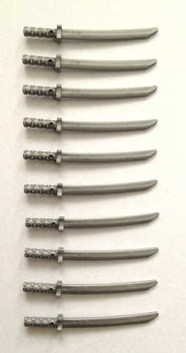 LEGO Ninjago: 10 Silber Samurai Ninja Schwerter (Waffen für Minifiguren) von LEGO