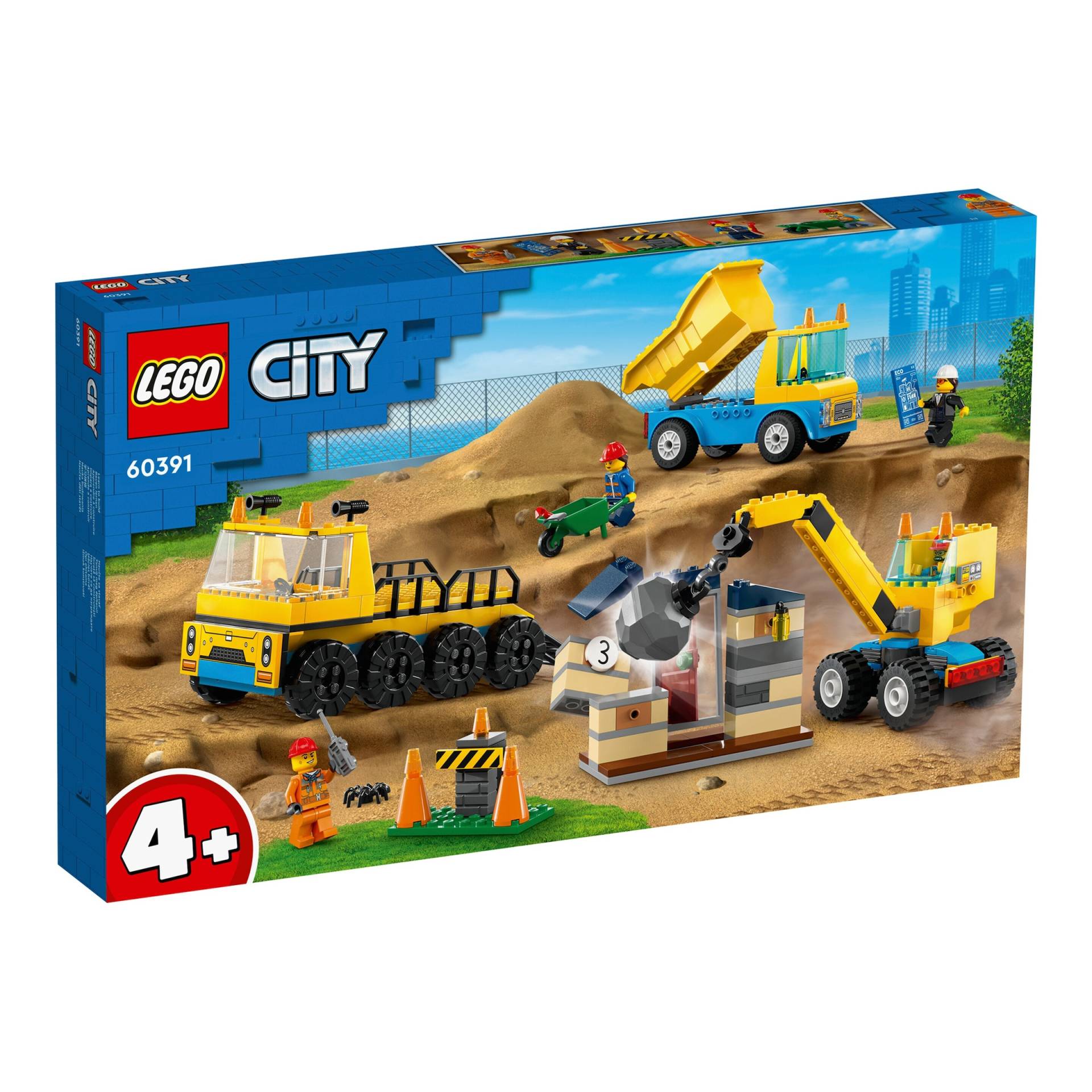 Lego® City 60391 Baufahrzeuge und Kran mit Abrissbirne von Lego