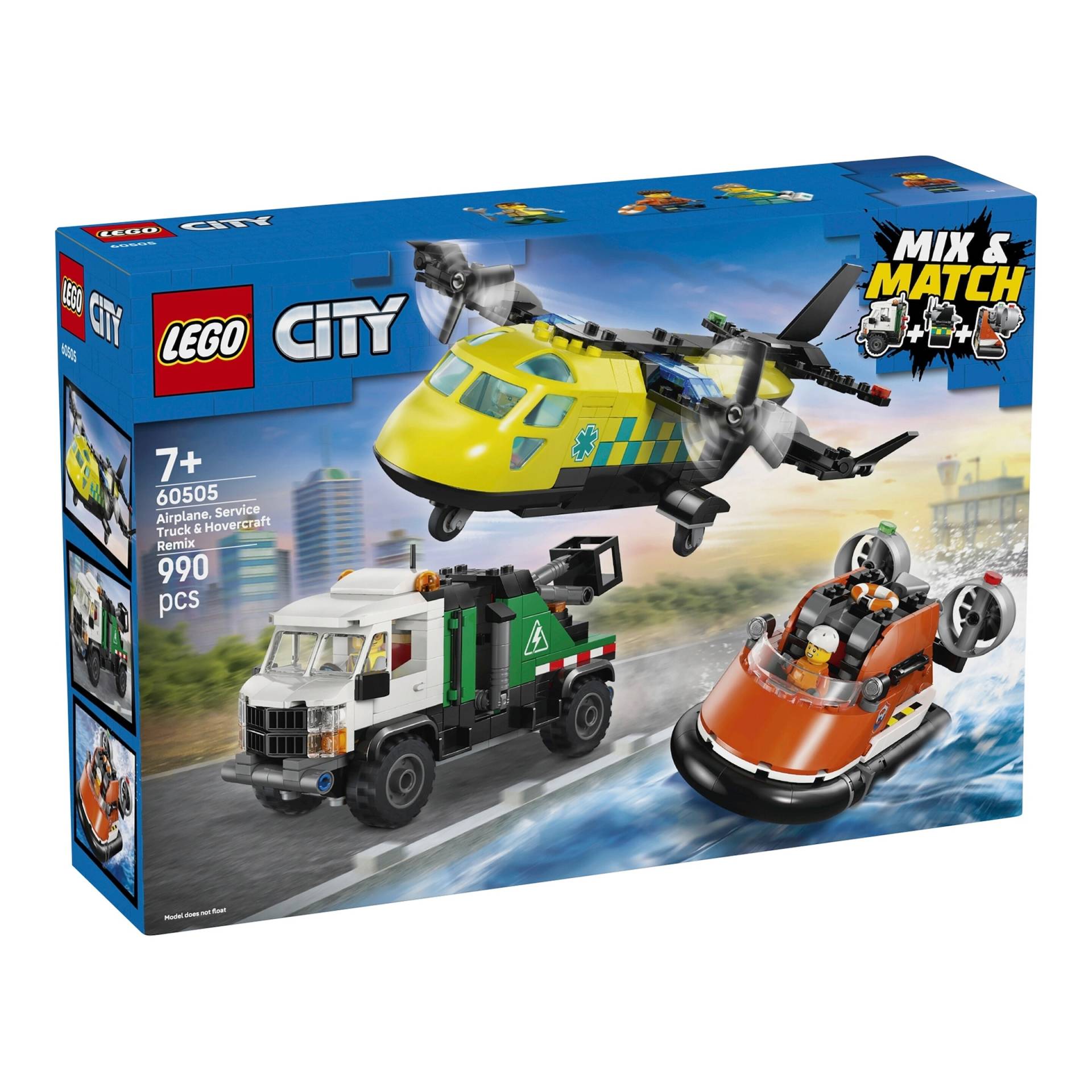 Lego® City 60505 Kombinationsset mit Flugzeug, Wartungsfahrzeug und Luftkissenboot von Lego