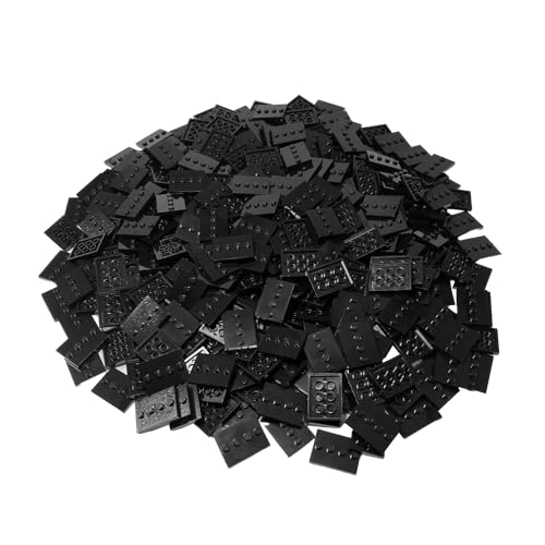 Lego® Standplatte modifiziert 3x4 Schwarz 16 Stück – Lego® Minifigur Display Base für Sammlerstücke – 4 Noppen in der Mitte – Perfekt für Lego® Minifiguren Präsentation – Sammler-Serie von LEGO
