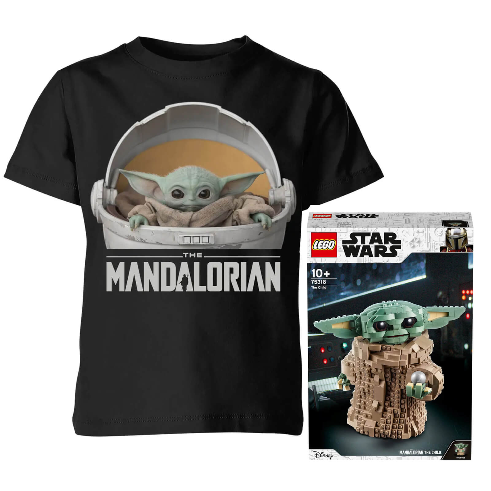 Official LEGO Star Wars: The Mandalorian The Child Building Set (75318) Kids T-Shirt Bundle - 7-8 Jahre von Original Hero
