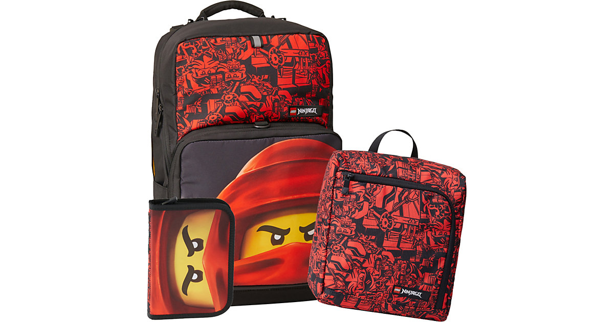 Schulranzenset JOHANSEN Optimo Plus LEGO® NINJAGO Red, 3-tlg. (2022) rot von Lego