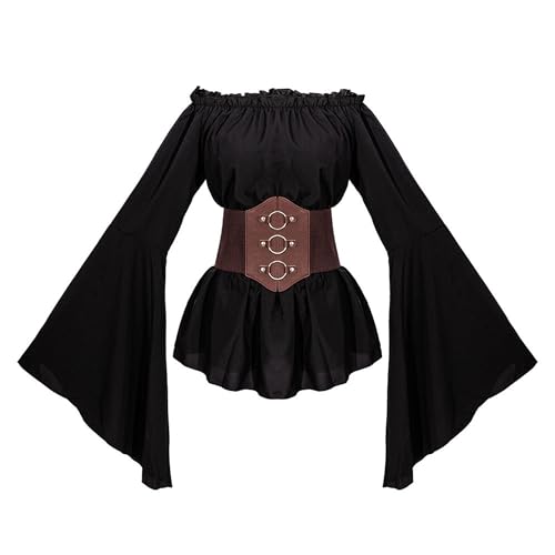 Legou Halloween Piraten Shirt Cos Kleidung Bühnenauftritt Kleidung Damen Langarmshirt Schwarz XL Legou Halloween Piraten Shirt Cos Kleidung Bühnenauftritt Kleidung Damen Langarmshirt Schwarz XL von Legou