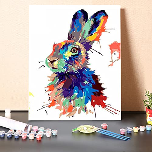 Lehaha Malen nach Zahlen Kit für Erwachsene Kinder,DIY Ölgemälde Kits mit Pinsel-Leinwand, Paint by Numbers für Buntes Hasentier Kaninchen -Weihnachten Geburtstag Home Haus Deko,Mit Rahmen,30x40cm Lehaha Malen nach Zahlen Kit für Erwachsene Kinder,DIY Ölgemälde Kits mit Pinsel-Leinwand, Paint by Numbers für Buntes Hasentier Kaninchen -Weihnachten Geburtstag Home Haus Deko,Mit Rahmen,30x40cm von Lehaha