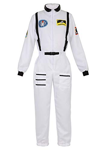 Lehauya Astronauten-Kostüm für Damen, Astronauten-Anzug, Flug-Overall, Cosplay-Kostüm, Weiss/opulenter Garten, S Lehauya Astronauten-Kostüm für Damen, Astronauten-Anzug, Flug-Overall, Cosplay-Kostüm, Weiss/opulenter Garten, S von Lehauya