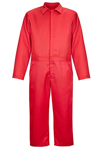 Lehauya Herren Astronauten-Kostüm Raumfahrer Anzug Pilot Fluganzug Gefangener Overall Halloween Erwachsene Kostüme, Rot/Ausflug, einfarbig (Getaway Solids), XL von Lehauya