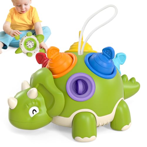 Lehoo Castle Montessori Motorikspielzeug ab 1 Jahr Junge Mädchen, Baby Sensorik Spielzeug Dino Kinderspielzeug, Frühe Entwicklung Lernspielzeug Geschenk, Pop Fidget Spinning Toy 1-3 Kleinkind Geschenk von Lehoo Castle