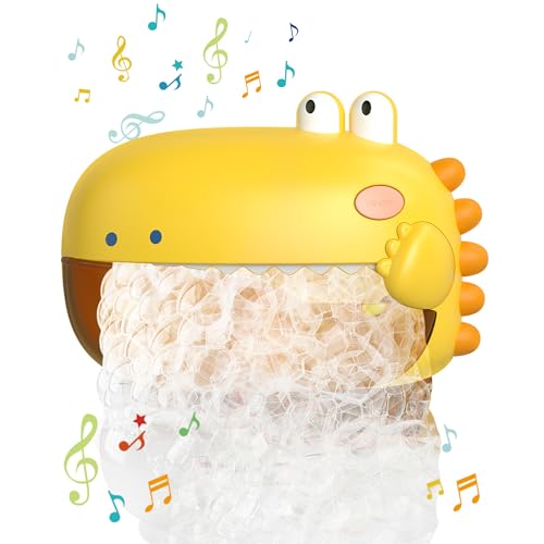 Lehoo Castle Badewannenspielzeug, Schaummaschine Badewanne mit Musik, Dinosaurier Badespielzeug Baby mit 1000+ Blasen pro Minute von Lehoo Castle