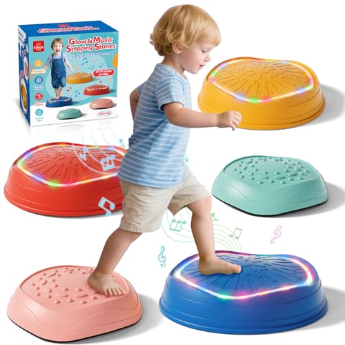 Lehoo Castle Balanciersteine für Kinder mit Lichtern und Musik, Stapelsteine Balance Steine Set Für Drinnen und Draußen, Stepping Stones, Outdoor Spiele für Kinder Lehoo Castle Balanciersteine für Kinder mit Lichtern und Musik, Stapelsteine Balance Steine Set Für Drinnen und Draußen, Stepping Stones, Outdoor Spiele für Kinder von Lehoo Castle