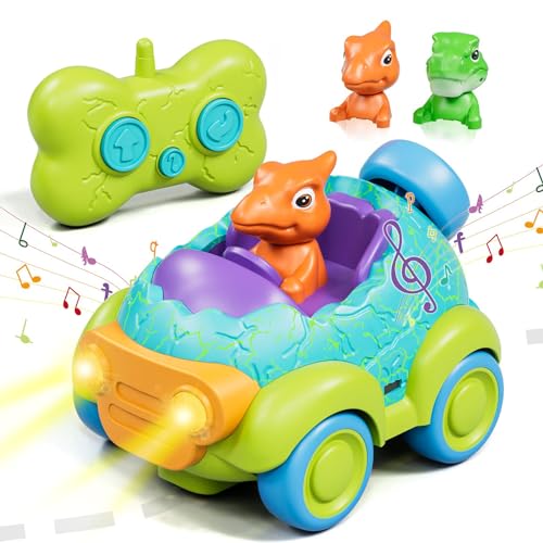 Lehoo Castle Ferngesteuertes Auto ab 3 Jahre, Dinosaurier Spielzeug mit Lichtern und Musik, Spielzeug ab 3 4 Jahre Junge von Lehoo Castle